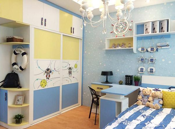 室内装修儿童房衣柜定制设计，培养良好的习惯