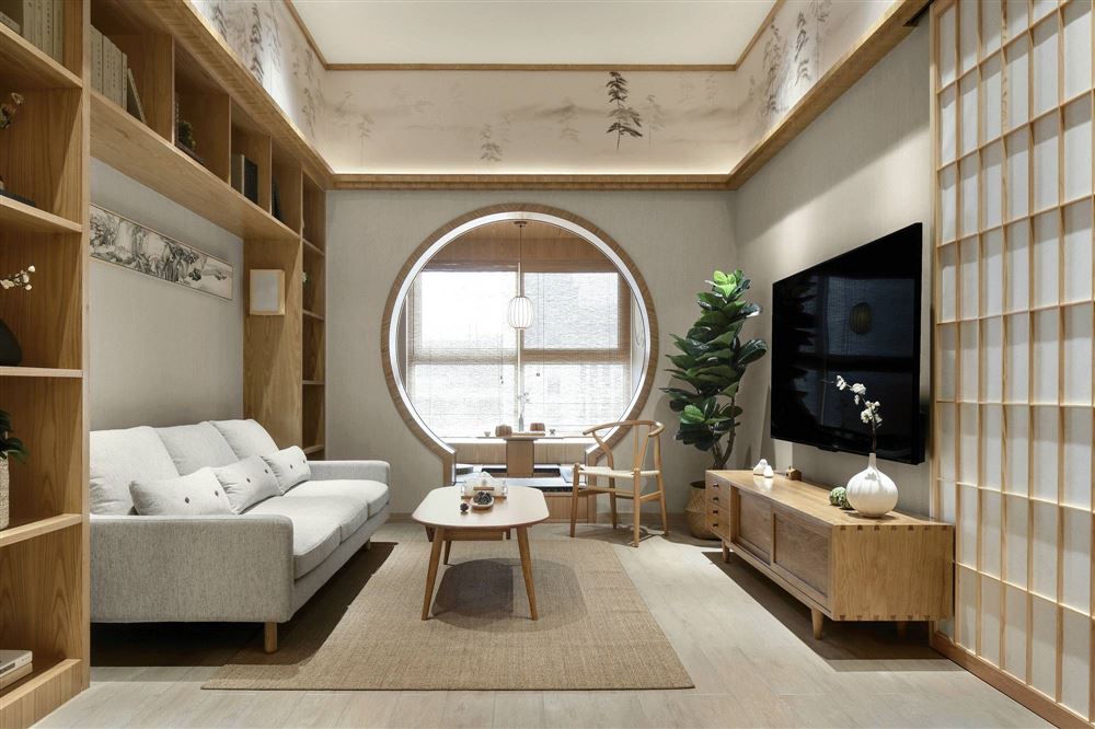鼎龙天海湾三居128平米-日式风格家装设计室内装修效果图