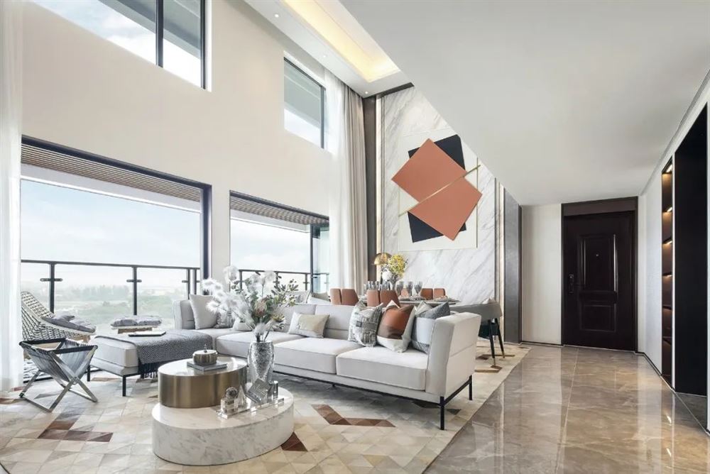 滨海俊园复式210平方米-现代轻奢风格家装设计室内装修效果图