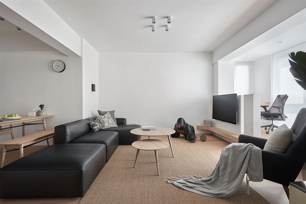 鹰潭装修设计万科金域中央108平方米三居-现代极简风格室内家装案例效果图
