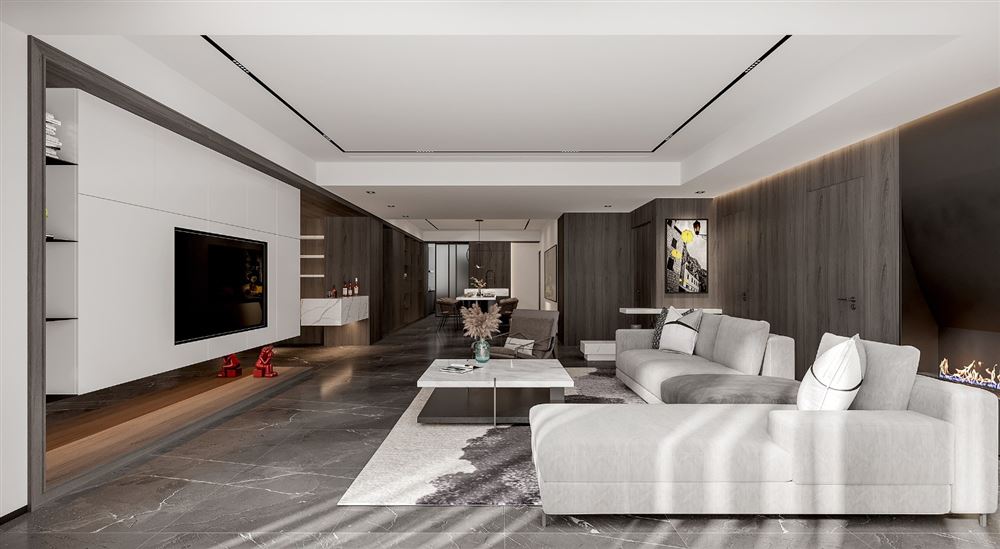 室内装修劲嘉金棕榈湾192平米平层-现代风格室内设计家装案例