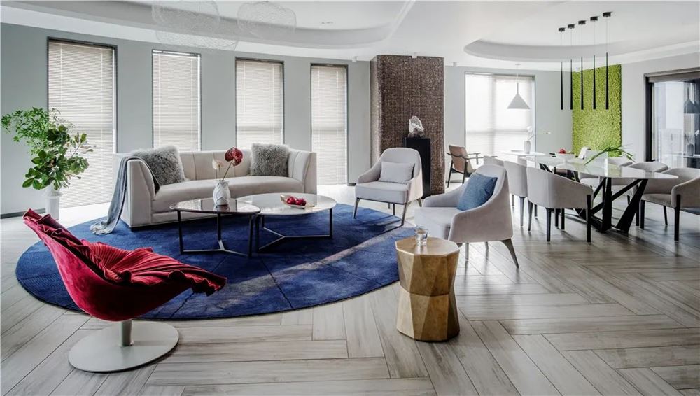 装修案例轻奢风格室内装修效果图-丽水蓝天豪庭206平米