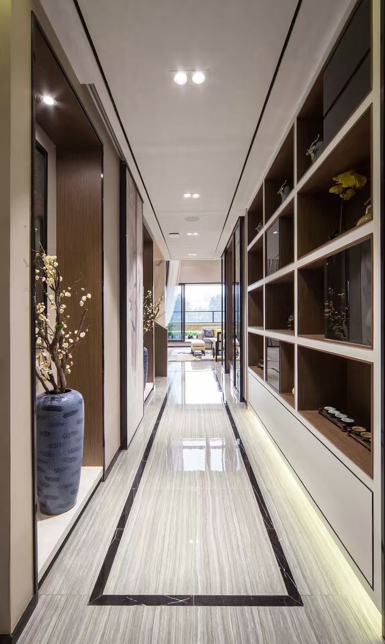 顺德碧桂园复式260平米新中式风格装修案例-走廊