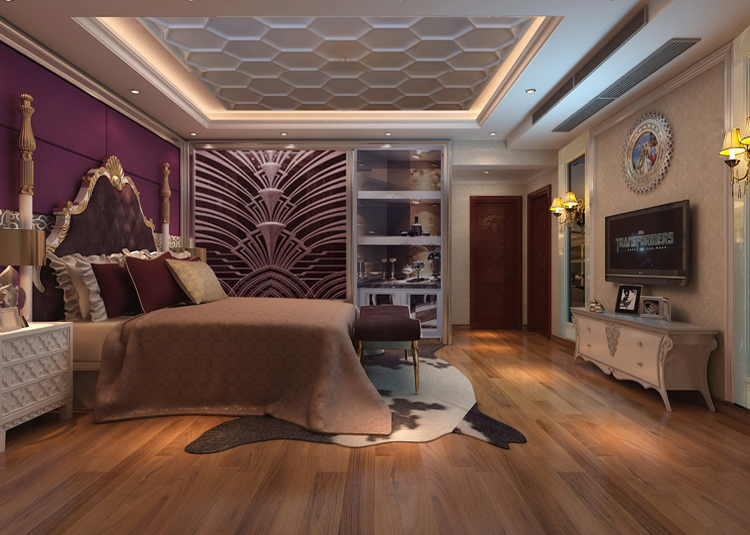 欧式风格室内装修设计效果图-万科金域蓝湾四居192平米-室内卧室装修设计