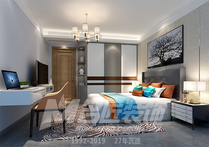 保利中央公园四居185平米现代简约风格装修案例-卧室