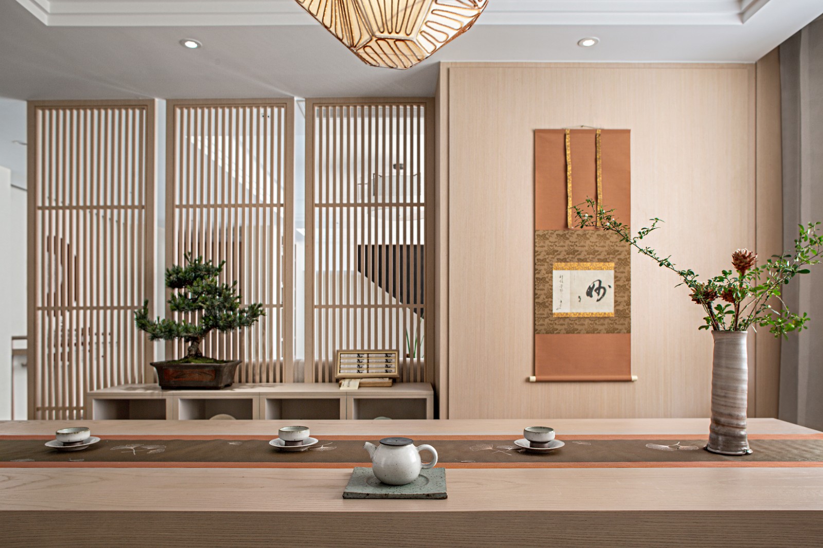日式禅意风格家装设计别墅装修效果图-茶室