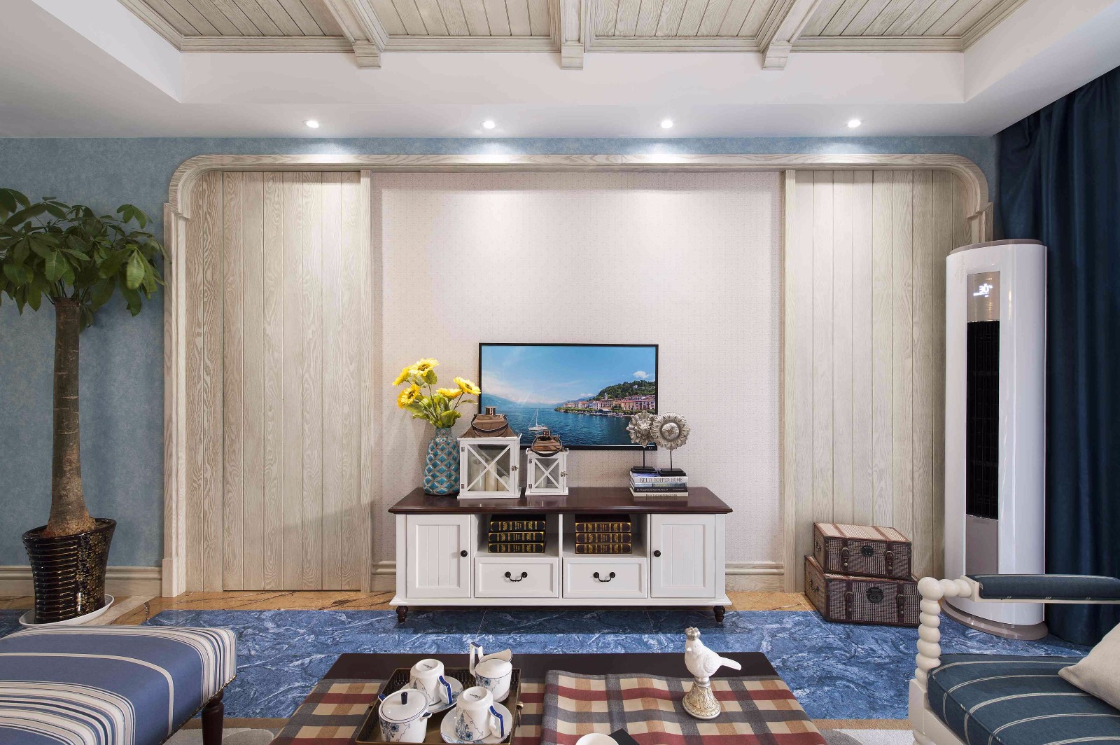地中海风格家装设计室内装修效果图-客厅电视背景墙