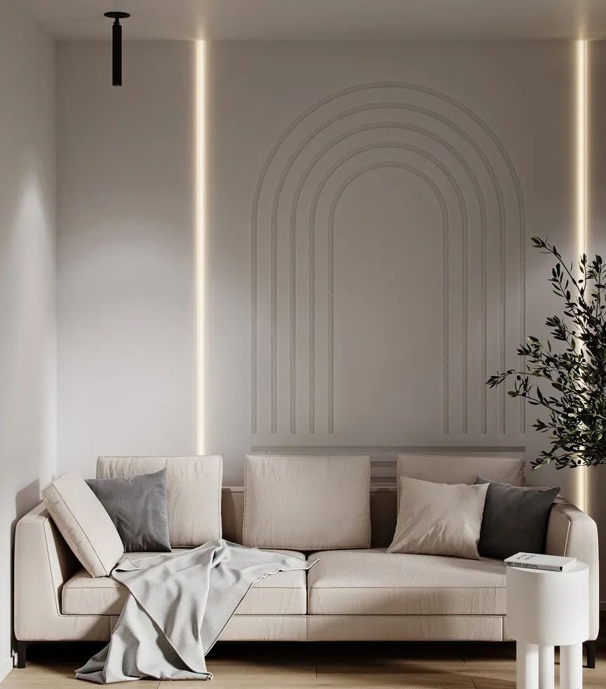 现代简约风格家装设计室内装修效果图-客厅沙发