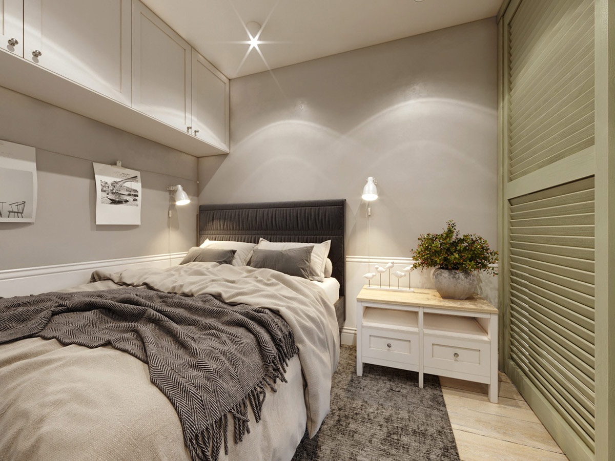 北欧简约风格家装设计室内装修效果图-卧室