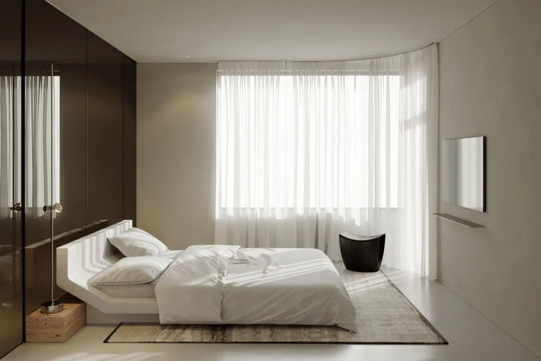 现代极简风格家装设计室内装修效果图-卧室