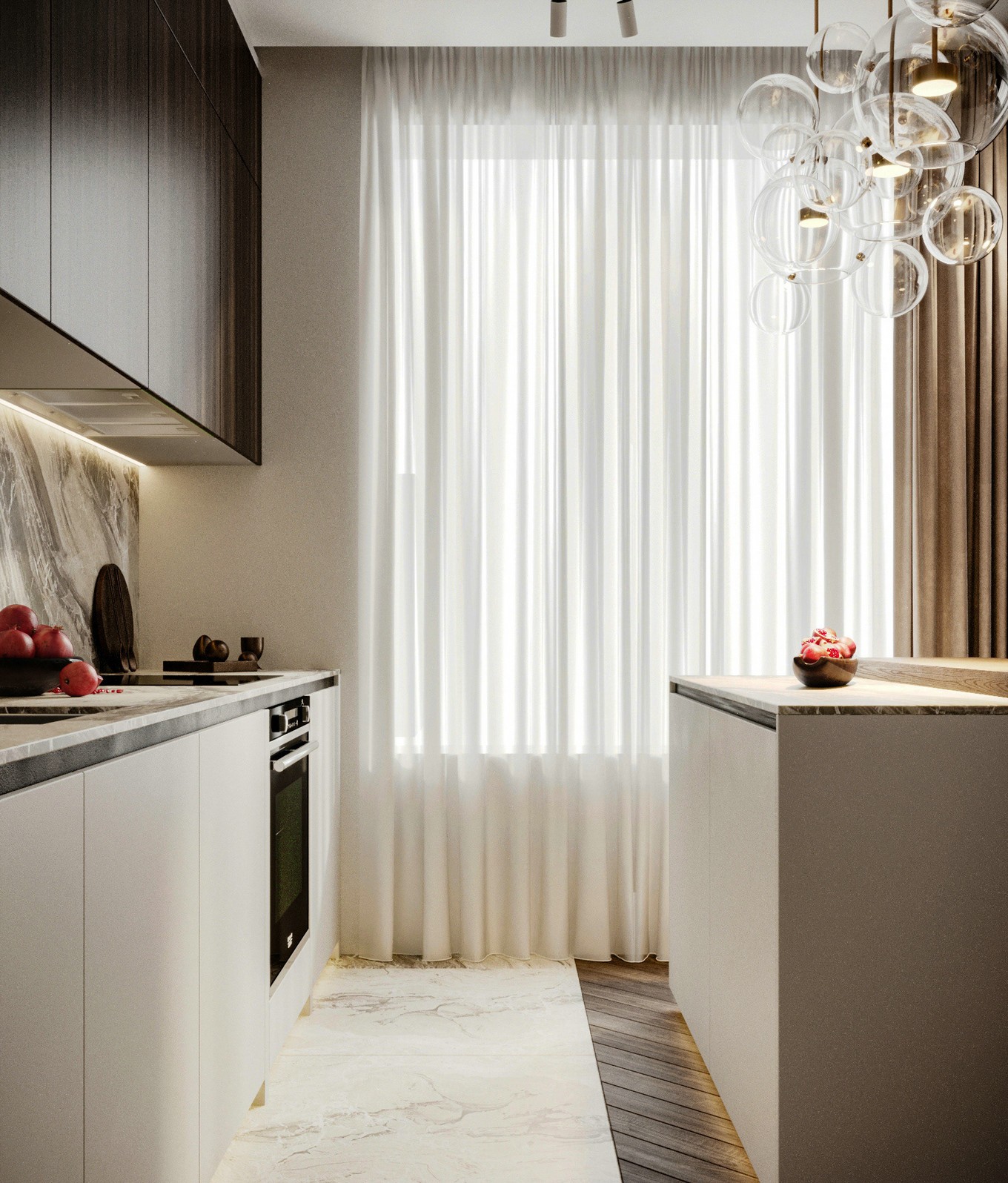 美式轻奢风格家装设计室内装修效果图-厨房