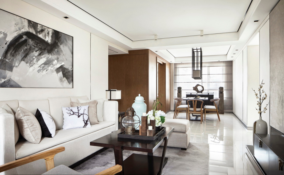 新中式风格室内家装案例效果图-客厅