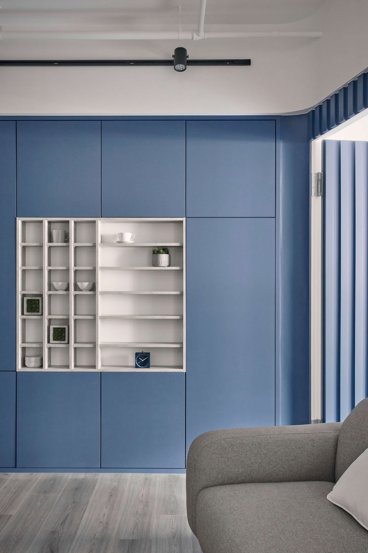 现代简约风格室内家装案例效果图-海港蓝