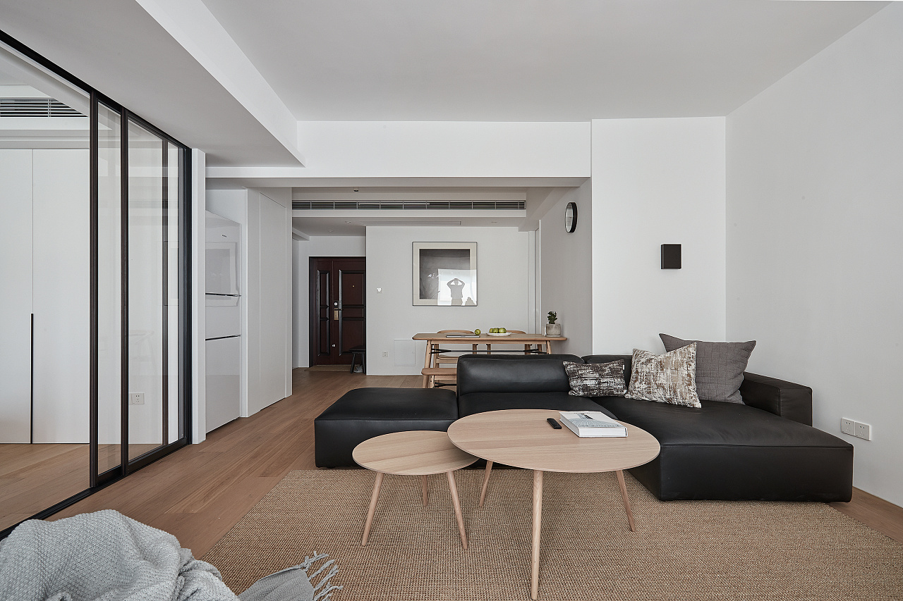 现代极简风格室内家装案例效果图-客厅沙发
