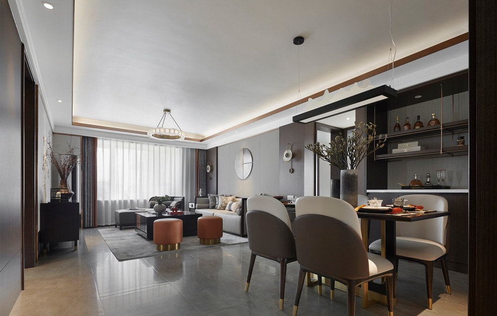 新中式风格室内设计家装案例-客餐厅