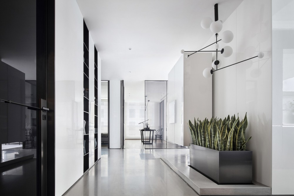 简约黑白灰风格室内设计家装案例-走廊