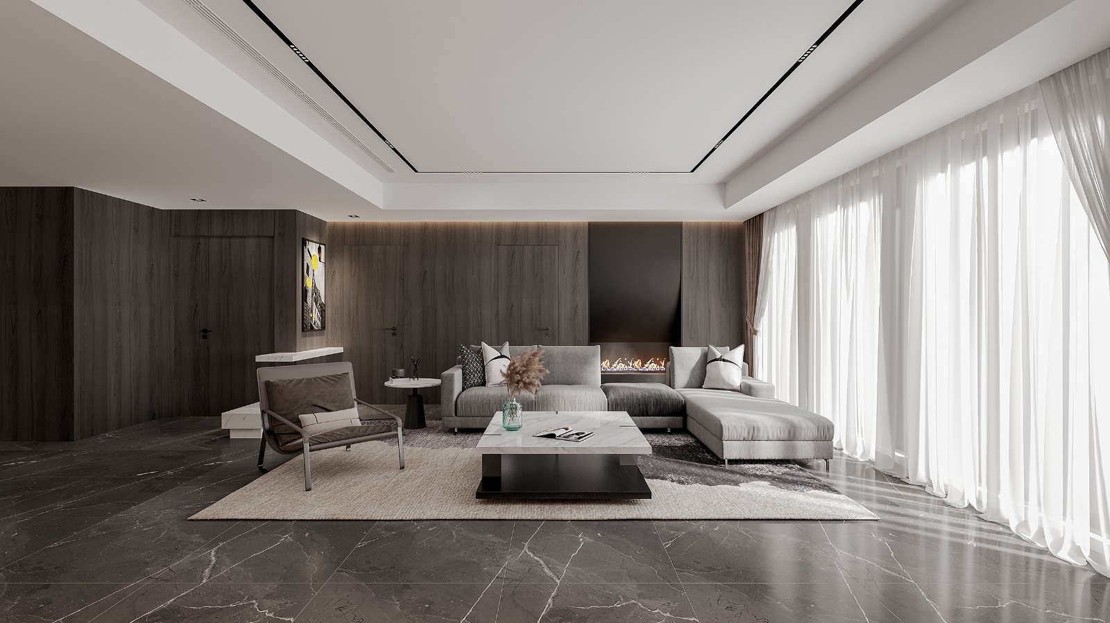 现代风格室内设计家装案例-客厅茶几沙发