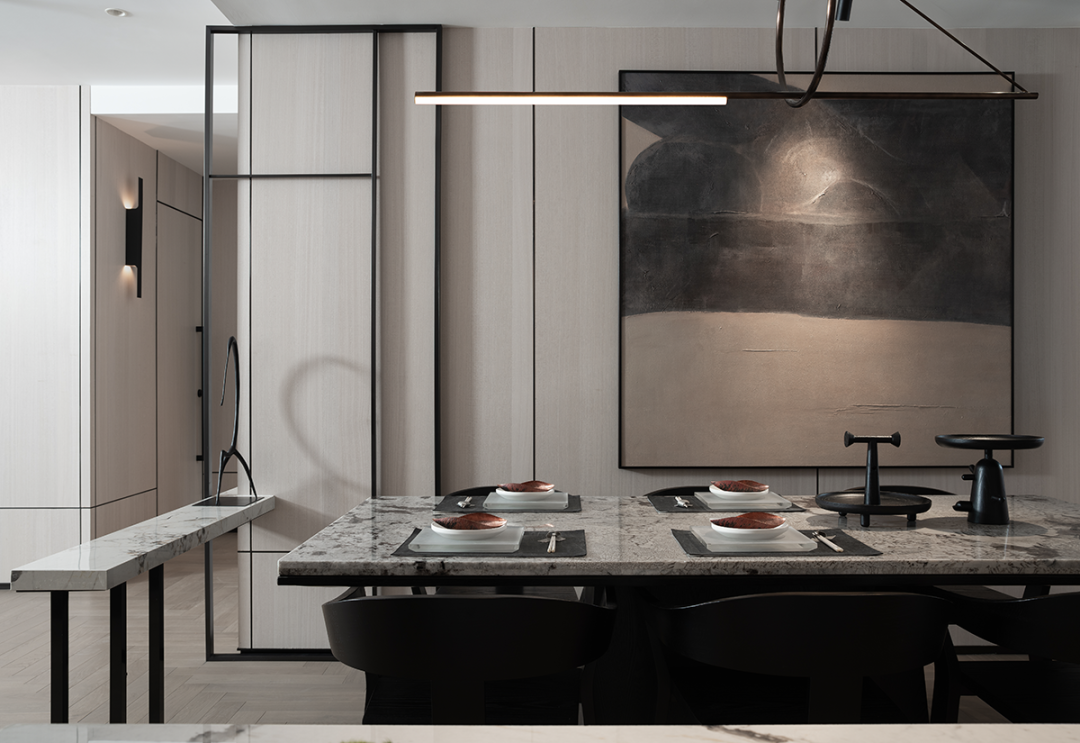 现代简约黑白灰风格室内设计家装案例-餐厅