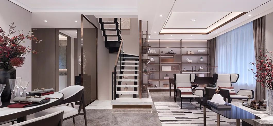 新中式风格别墅室内设计家装案例-楼梯